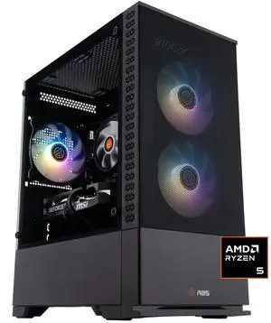 ABS Cyclone Ruby Gaming PC - Windows 11 - AMD Ryzen 5 9600X - GeForce RTX 5060 - DLSS 4 - AI-Powered Performance - 32GB DDR5 6000MHz - 1TB M.2 NVMe SSD - CR9600X5060