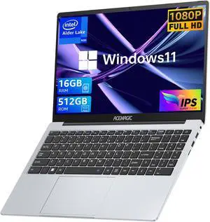 ACEMAGIC Laptop Computer 15.6 FHD 12th Alder Lake N97(Up to 3.6GHz) 16GB DDR4 512GB SSD, Intel Quad-Core Laptop with Metal Body Support 2.4G/5G WiFi, BT5.0, 2 Speaker, Mic, USB3.2, Type_C