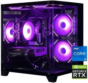 AOACE Gaming PC Desktop INTEL Core i5 14400F, NVIDIA RTX 5060 8G DLSS 4, 32GB DDR4 RAM 3200MHz,1TB NVMe PCIe4.0, Wi-Fi6E, Game Design Office console,Sea View Room