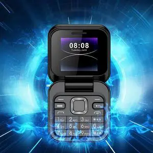 _Mega Brand 2024 New Mini Flip Mobile Phone 2 SIM Card Small Display Foldable Cell Phone, Unlocked Flip Phone 2G Flip Cell Phone For Seniors (Black)