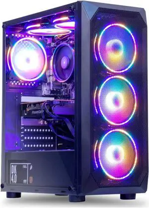 MXZ Gaming PC Computer AMD Ryzen 5 5500 3.6GHz, RTX 3060 12GB, B450M,16GB(8G*2) DDR4 3200,NVME 1T SSD, 6RGB Fans, WIFI & Win 11 Pro Ready, Gamer Desktop Computer (R5 5500/RTX 3060)