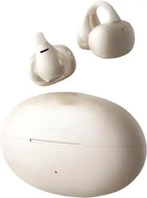 Open Ear Earbuds Wireless Clip On Headphones,5g Light Comfort Omni Tap Control Powerful Sound 68H Play Bluetooth 5.4 Dual Device Sync AI Clear Calls IPX5 Waterproof for Small Ears Sports Work White