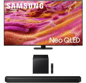 Samsung QN55QN90FAFXZA 55 Inch Neo QLED 4K QN90F Vision AI Smart TV with a Samsung HW-Q800F Q Series Soundbar 5.1.2 Ch Subwoofer (2025)