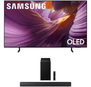 Samsung QN55S85FAFXZA 55 Inch OLED HDR 4K Smart TV with a Samsung HW-B630F B-Series Soundbar 3.1 Ch and Subwoofer with Dolby Audio (2025)