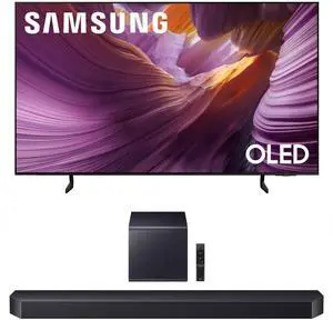 Samsung QN55S85FAFXZA 55 Inch OLED HDR 4K Smart TV with a Samsung HW-Q900F Q Series Soundbar 7.1.2 Ch Subwoofer (2025)