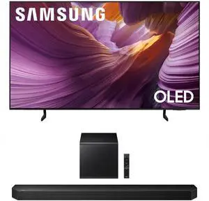 Samsung QN55S85FAFXZA 55 Inch OLED HDR 4K Smart TV with a Samsung HW-Q800F Q Series Soundbar 5.1.2 Ch Subwoofer (2025)