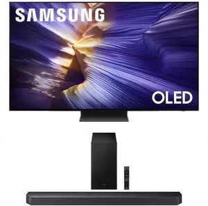 Samsung QN55S90FAFXZA 55 Inch 4K OLED Smart TV with a Samsung HW-Q600F Q Series Soundbar 3.1.2 Ch Sound and Subwoofer (2025)