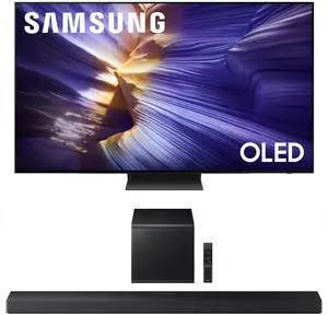 Samsung QN55S90FAFXZA 55 Inch 4K OLED Smart TV with a Samsung HW-QS700F 3.1.2 Ch Dolby Atmos Soundbar and Subwoofer (2025)