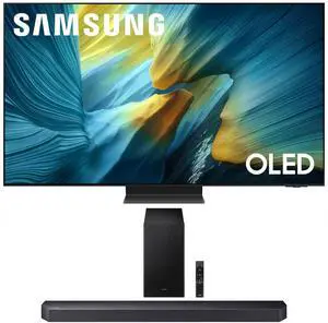 Samsung QN55S95FAFXZA 55 Inch OLED HDR Pro 4K Smart TV with a Samsung HW-Q600F Q Series Soundbar 3.1.2 Ch Sound and Subwoofer (2025)