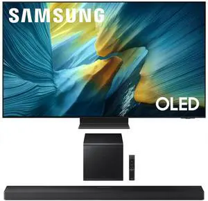 Samsung QN55S95FAFXZA 55 Inch OLED HDR Pro 4K Smart TV with a Samsung HW-QS700F 3.1.2 Ch Dolby Atmos Soundbar and Subwoofer (2025)