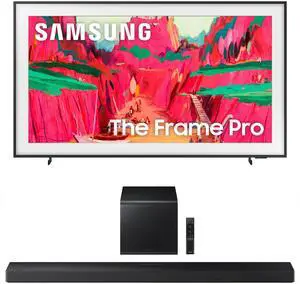 Samsung QN65LS03FWFXZA 65 Inch The Frame Wireless 4K Neo QLED TV with a Samsung HW-QS700F 3.1.2 Ch Dolby Atmos Soundbar and Subwoofer (2025)