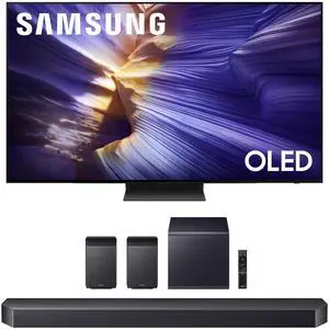 Samsung QN65S90FAFXZA 65 Inch 4K OLED Smart TV with a Samsung HW-Q990F Q Series Soundbar 11.1.4 Ch Subwoofer with Rear Speakers (2025)