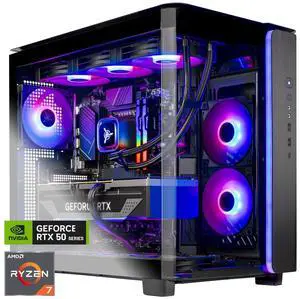 Skytech King 95 Gaming PC Desktop, Ryzen 7 9800X3D 4.7 GHz (5.2 GHz Turbo), NVIDIA RTX 5080 16GB, 2TB Gen4 NVMe SSD, 32GB DDR5 RAM 6000 RGB, 850W GOLD ATX 3 PSU, 360mm ARGB AIO , Wi-Fi, Win 11