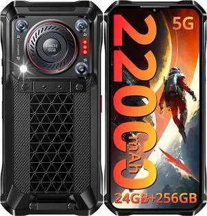 sluting OUKITEL WP33 PRO Rugged Smartphone 5G - 22000mAh(33W), 24GB+256GB, 6.6" FHD+ Cell Phones, Triple 64MP Camera, Dual 5G SIM Android 13 Phone Unlocked, 18W OTG/136dB Loudest Speaker, NFC/GPS