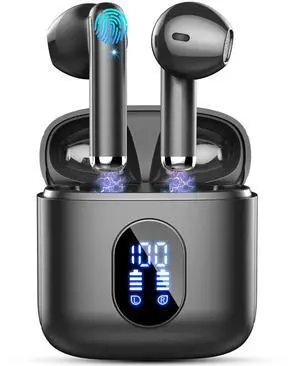 Wireless Earbuds Bluetooth 5.3 Earbuds Hi-Fi Stereo, 2024 Ear Buds with 4 ENC Mics, 3g Mini Bluetooth Headphones in Ear, 30H USB-C LED Charging Case, IP7 Waterproof Wireless Earphones for Android iOS